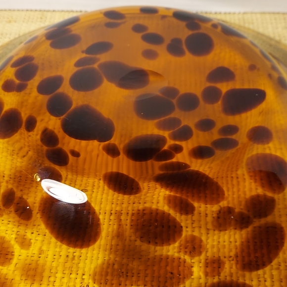 Large Black/Amber Murano Style Blown Glass Bowel - Picture 3 of 3